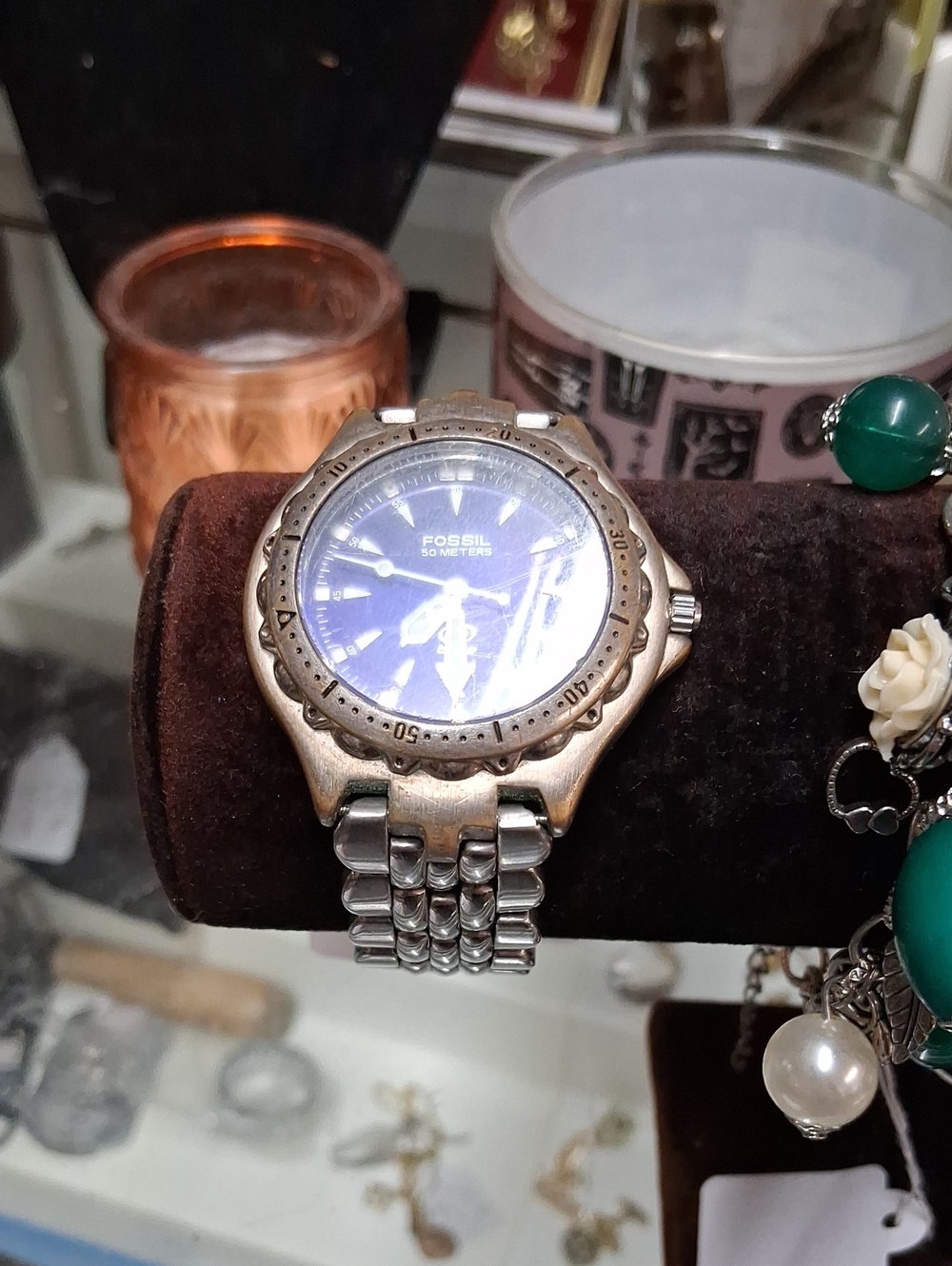 Fossil Two-Tone Men’s Watch with Blue Dial
